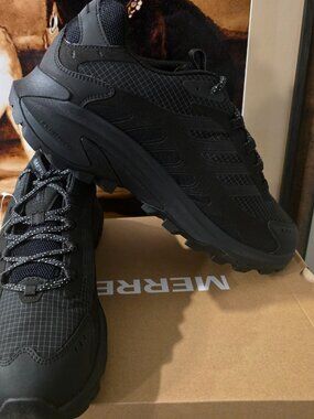 Merrell Moab Speed 2 GoreTex J037513Z Black Hiking Shoes Sneakers Men's Sz 13